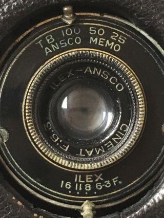 Vintage 1927 Ansco Memo 1/2 frame 35mm camera & Case 3