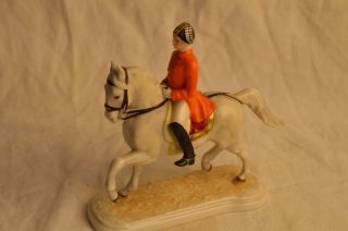 Vintage Goebel Porcelain Lipizzaner Horse Rider Figure Figurine German Gf137