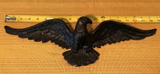 Vintage Cast Metal Soaring Eagle Wall Plaque 18.  5” Wingspan Stamped Iron Art
