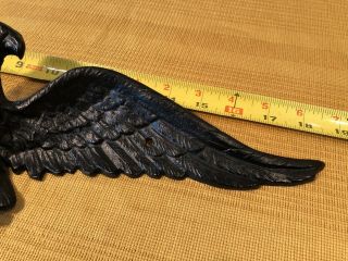 Vintage Cast Metal Soaring Eagle Wall Plaque 18.  5” Wingspan Stamped Iron Art 2