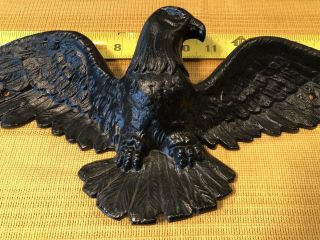 Vintage Cast Metal Soaring Eagle Wall Plaque 18.  5” Wingspan Stamped Iron Art 3