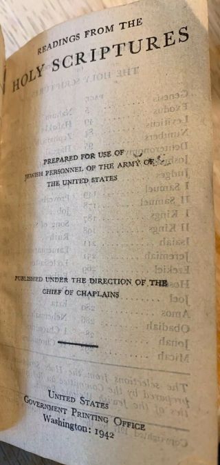 Us Govt Print 1942 Jewish Bible For Jewish Military Personnel The White House
