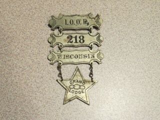 Vintage Ioof Wisconsin Member Badge Pin International Order Of Odd Fellows
