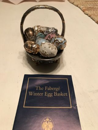 The Franklin House Of Faberge Winter Egg Basket With 9 Eggs