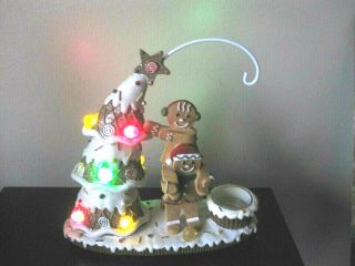 Yankee Candle Christmas Tree Gingerbread Men Hanging Tart Wax Warmer " Lights Up "