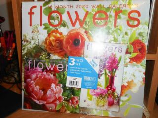 2020 - 3 Piece Set - Flowers Full Size Wall Calendars (16 Month),  Planner