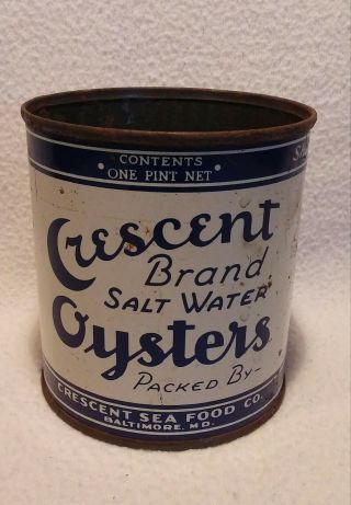Crescent Brand Oysters Tin - Can Pint Size 1