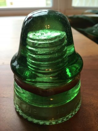 Light Green McLAUGHLIN No 19 glass Insulator 3