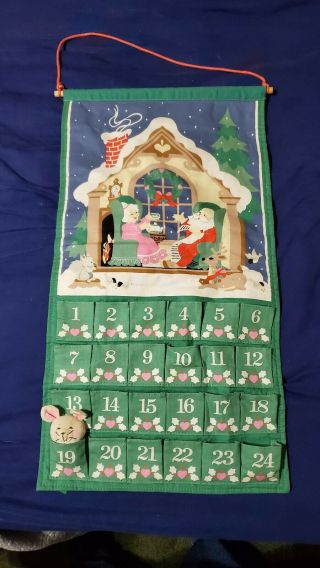 Vintage 1987 Avon Countdown To Christmas Advent Calendar With Mouse Great