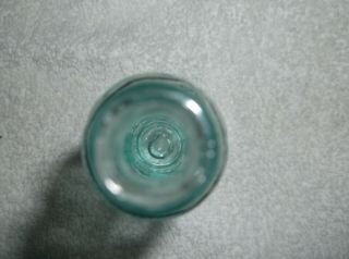 MRS.  WINSLOW ' S SOOTHING SYRUP AQUA,  OPEN PONTIL,  ROLLED LIP,  EXAMPLE 3