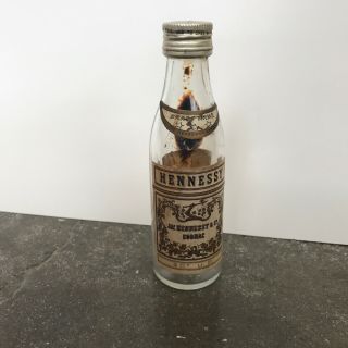 Vintage Hennessy Miniature Cocktail Bottle 1950s Cognac Mini Airline