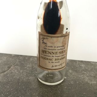 Vintage Hennessy Miniature Cocktail Bottle 1950s Cognac Mini Airline 3