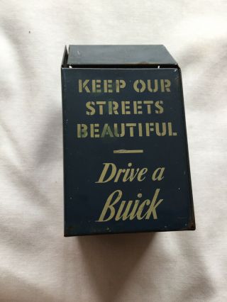 Vintage " Keep Our Streets,  Drive A Buick " Collectible Mini Trash Can