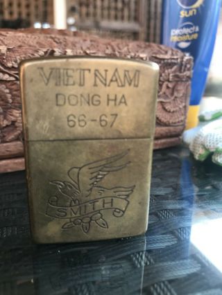 Vietnam War Military Soldiers Vintage Zippo Lighter 66 - 67 Dong Ha
