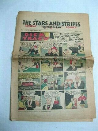 Stars And Stripes Mediterranean Wwii Sunday Comics Color Pages April 15,  1945