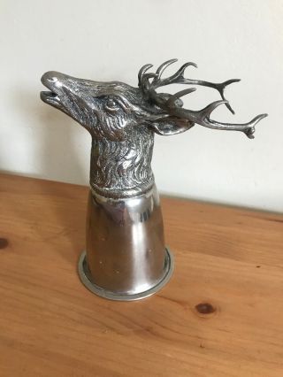 Vintage Gucci Silver Plated Stirrup Cup Stag Deer Elk Head C1970