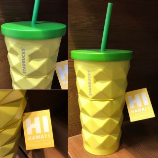 Starbucks Hawaii 2016 Pineapple Coffee Tumbler Cold Metal Cup 16 Oz.  Grande