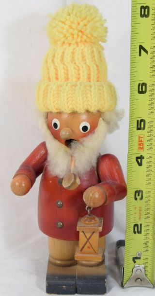 Old German Incense Burner Smoker Man Holding Lantern,  Stocking Hat,  Christmas 2