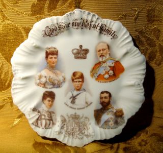Royal Family King Edward Vii Plate Britannia Porcelain Karlsbad Austria