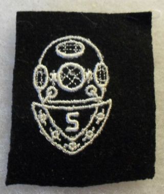 Wwii Us Navy Scuba Diver " S " Distinguishing Mark On Blue Pointed Breastplate