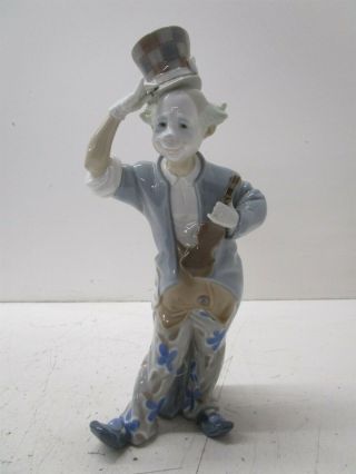 Lladro Hand Made In Spain Clown With Violin Brillo Florencio 1126