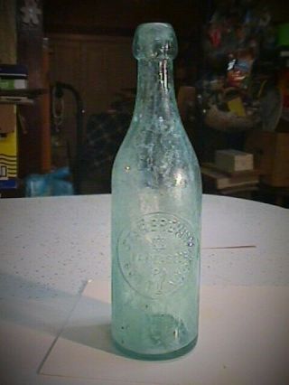 1880s Star Brewing Bottling Co.  Lancaster Pa Pennsylvania Blob Top Beer Bottle