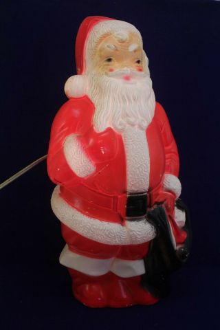 Vintage 1968 Empire Plastic Santa Claus Blow Mold 13 " V.  Good Shape.  Lights
