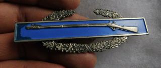 Vintage Ww2 U.  S.  Army Sterling Silver/ Blue Enamel Combat Infantry Badge
