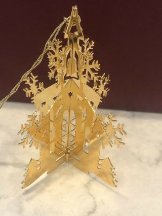 1981 Danbury Gold Plated Christmas Ornament.  The Country Church