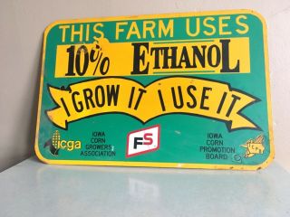 Vintage Metal Fs Seed Feed Farm Corn Dealer Iowa Ethanol Gas Oil Sign