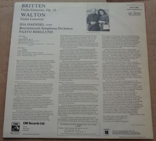 Ida Haendel/Berglund BRITTEN/WALTON Violin Concertos - HMV ASD 3483 Quadraphonic 2