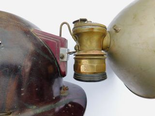 Vintage Miners Hat and Carbide Lamp Auto Lite 2