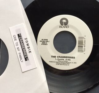 The Cranberries - Zombie 7 " (usa 1994) Jukebox Single Isl 422 - 854 206 - 7