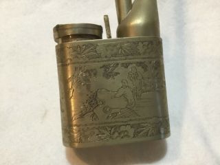 Fine Old Chinese Signed & Decorated Pewter Tobacco Pipe 1