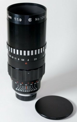Vintage Pentax Cosmicar 75mm F/1.  9 C Mount Lens For Bolex / M4/3 / 16mm