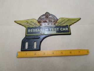 Standard Oil Research Test Car Vintage License Plate Topper
