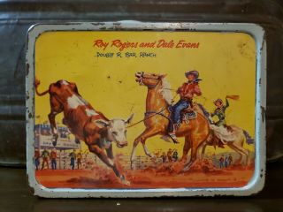 1950 ' s Roy Rogers and Dale Evans Lunch Box / Double R Bar Ranch Lunchbox 2