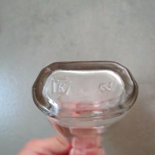Etched Customized Medicine Bottle Knox Glass Co K w/Keystone 2