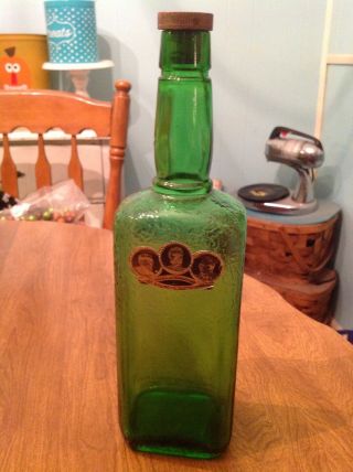 Emerald Old Stagg Bourbon Bottle - Vintage 11 " Tall 4/5 Quart M25128,  D - 9 W/ Lid