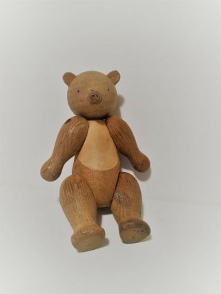 Vintage Kay Bojesen Mid Century Modern Denmark Articulated Wooden Bear