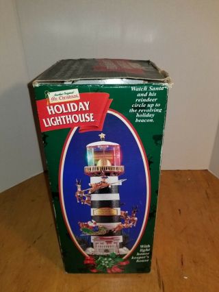 Mr Christmas Animated Lighted Holiday Lighthouse Green/white