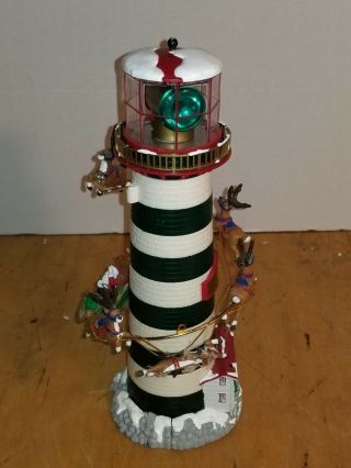 Mr Christmas Animated Lighted Holiday Lighthouse Green/White 3