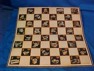 1930s Hinde,  Dauch Paper Box Co Advertising Premium Checkerboard Game Board