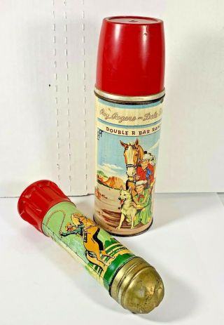 Vintage Roy Rogers & Dale Evans Double R Bar Ranch Thermos,  Flashlight