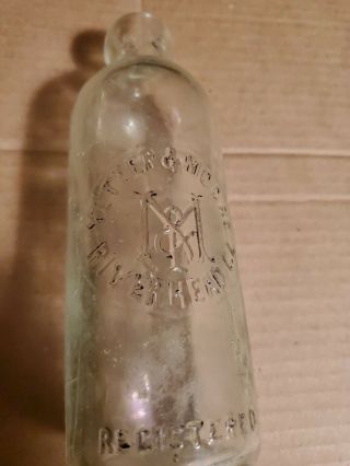 Old Yetter & Moore.  Blob Top Hutchinson Bottle Riverhead Ny Long Island
