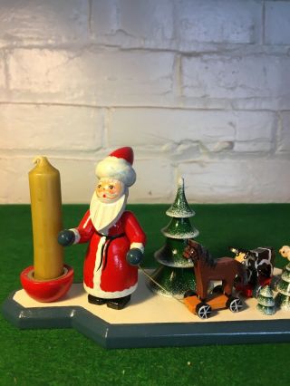 Vintage Christmas German Santa Claus With Toys And Tree Handpainted Germany