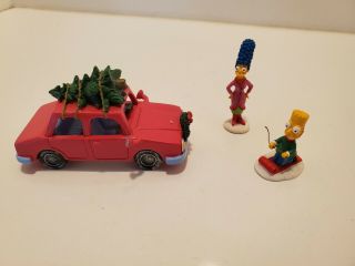 Hawthorne The Simpsons Christmas Village Bringing Home The Tree Car Marge Bart
