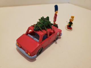 Hawthorne The Simpsons Christmas Village Bringing Home The Tree Car Marge Bart 2