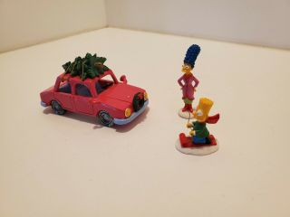 Hawthorne The Simpsons Christmas Village Bringing Home The Tree Car Marge Bart 3
