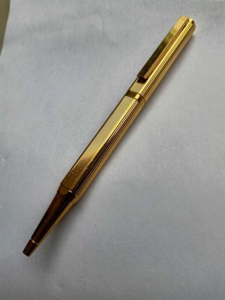 D U N H I L L Dress Gold Plated Pinstripe Ballpoint Pen 50687